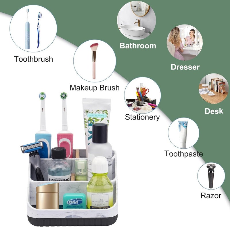 Chintu Toothbrush Holders for Bathroom Counter Organizer - 6 Slots Kids Tooth Brushing Holder Rustic Toothbrush and Toothpaste Holder for Vanity Organization Farmhouse Electric Toothbrush Caddy Black - Image 4